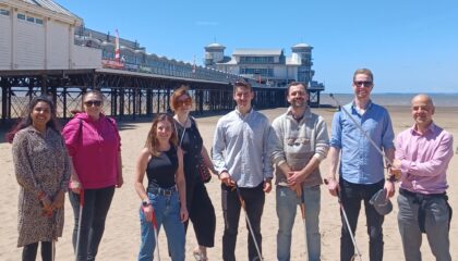 Workman Bristol team cleaning up